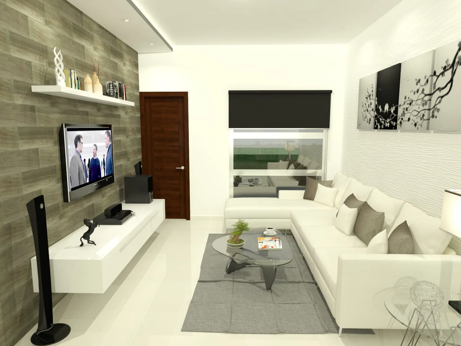 Render 3D Sala TV